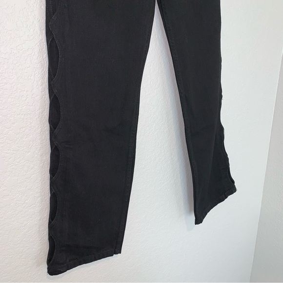 NEW Zara Straight Fit Cut Out High Waist Black Jeans 6929/002 Size 0 2 4 6 - Picture 6 of 9